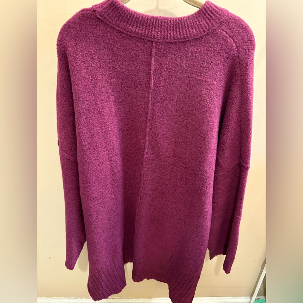 NWOT Free People Peaches Oversized Tunic Sweater in Plum Caspia Women’s Medium - Picture 10 of 16